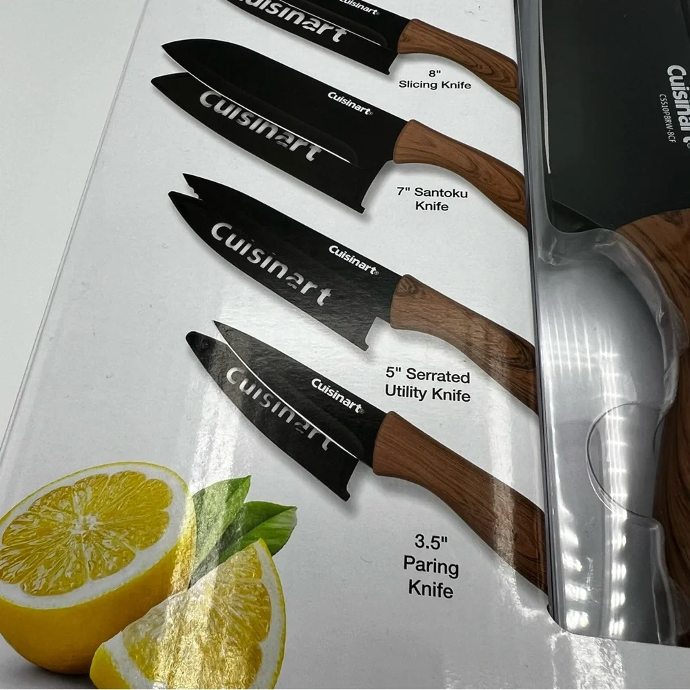 CUISINART ADVANTAGE 10PC CERAMIC COATED KNIFE SET FAUX MARBLE GB-C55-10PBW